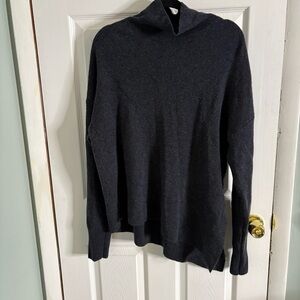 Nap Loungewear Sweater Womens XL Grey/Black Slant Turtleneck Wool